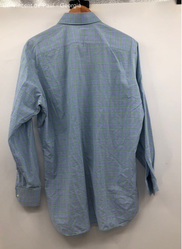 Men’s Corporate Image Blue Long Sleeve Button Down Shirt Preppy – Size Large