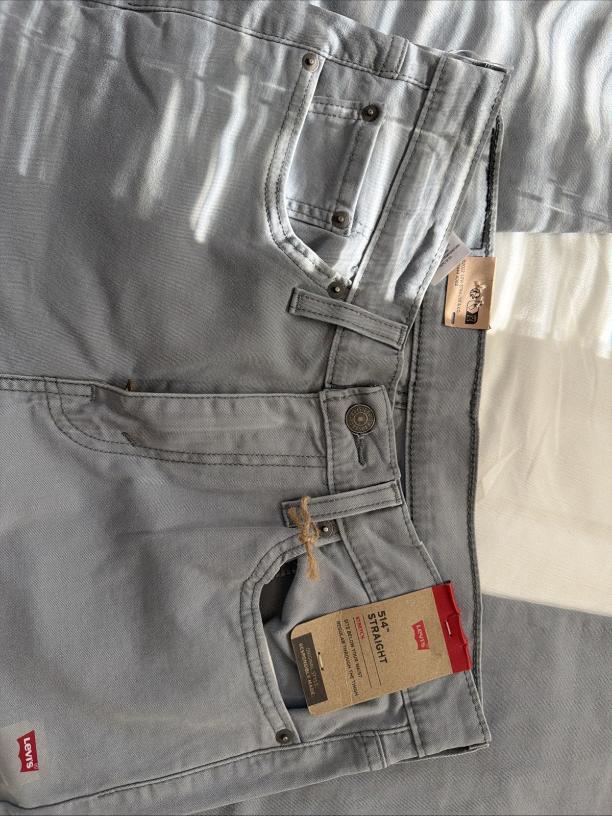 Men’s Levi’s 514 Straight Fit Gray Pants Size 30”x32”