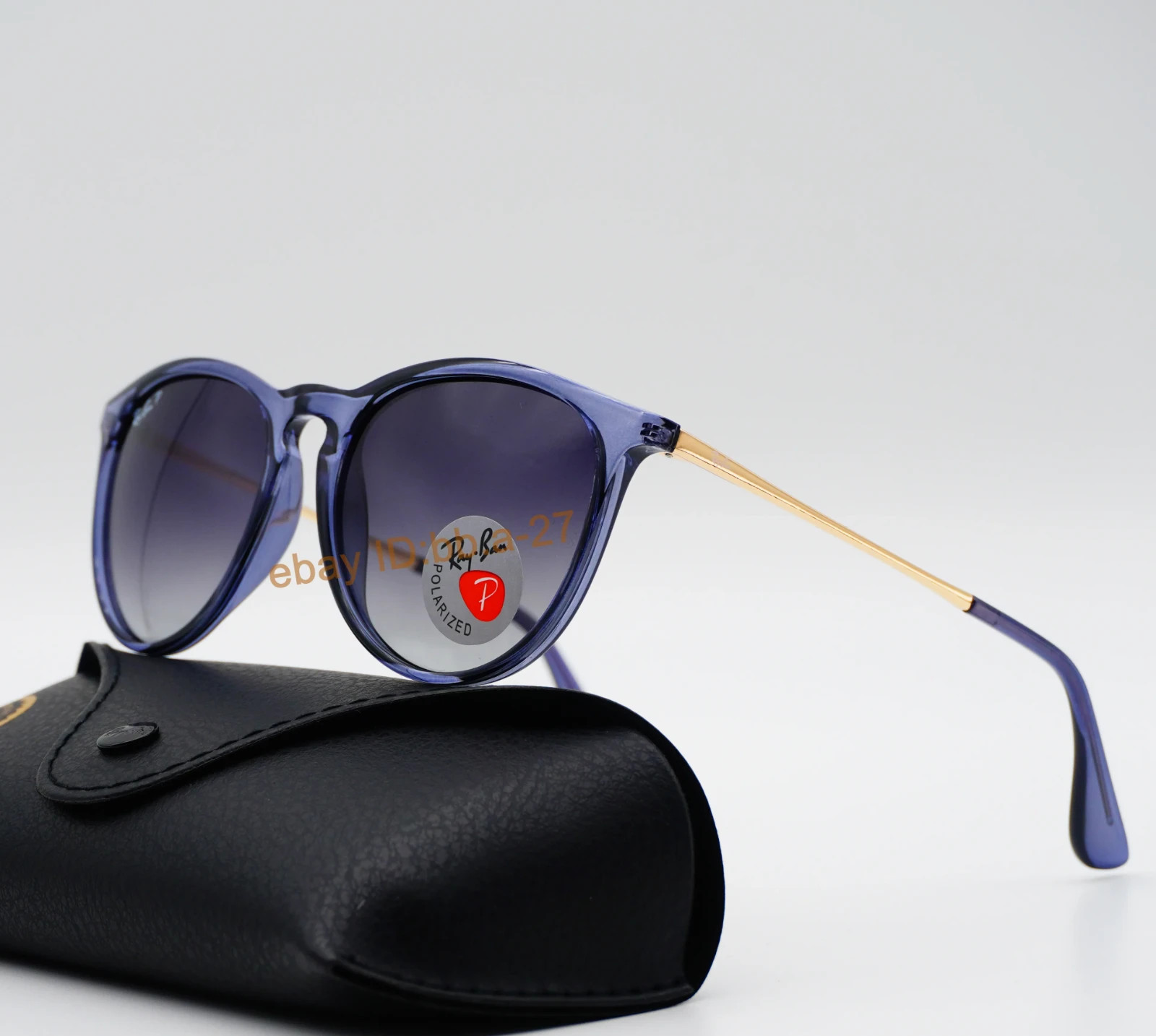Ray-Ban Erika RB4171 Polarized Classic women Sunglasses Blue Frame Grey Lens