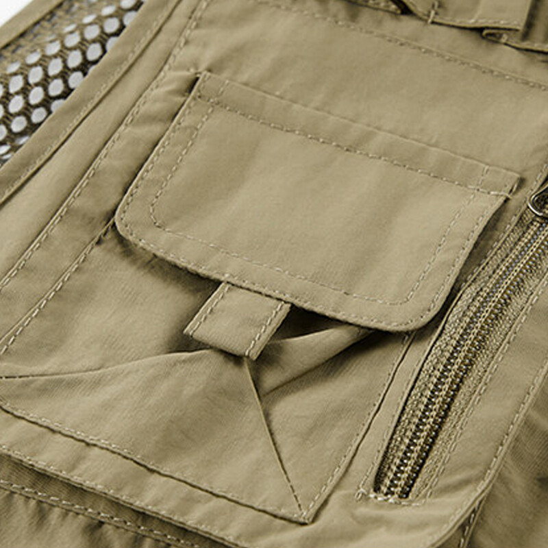 Mens Waistcoat Tops Cargo Multi Pocket Utility Vest Fishing Hiking Camping Gilet