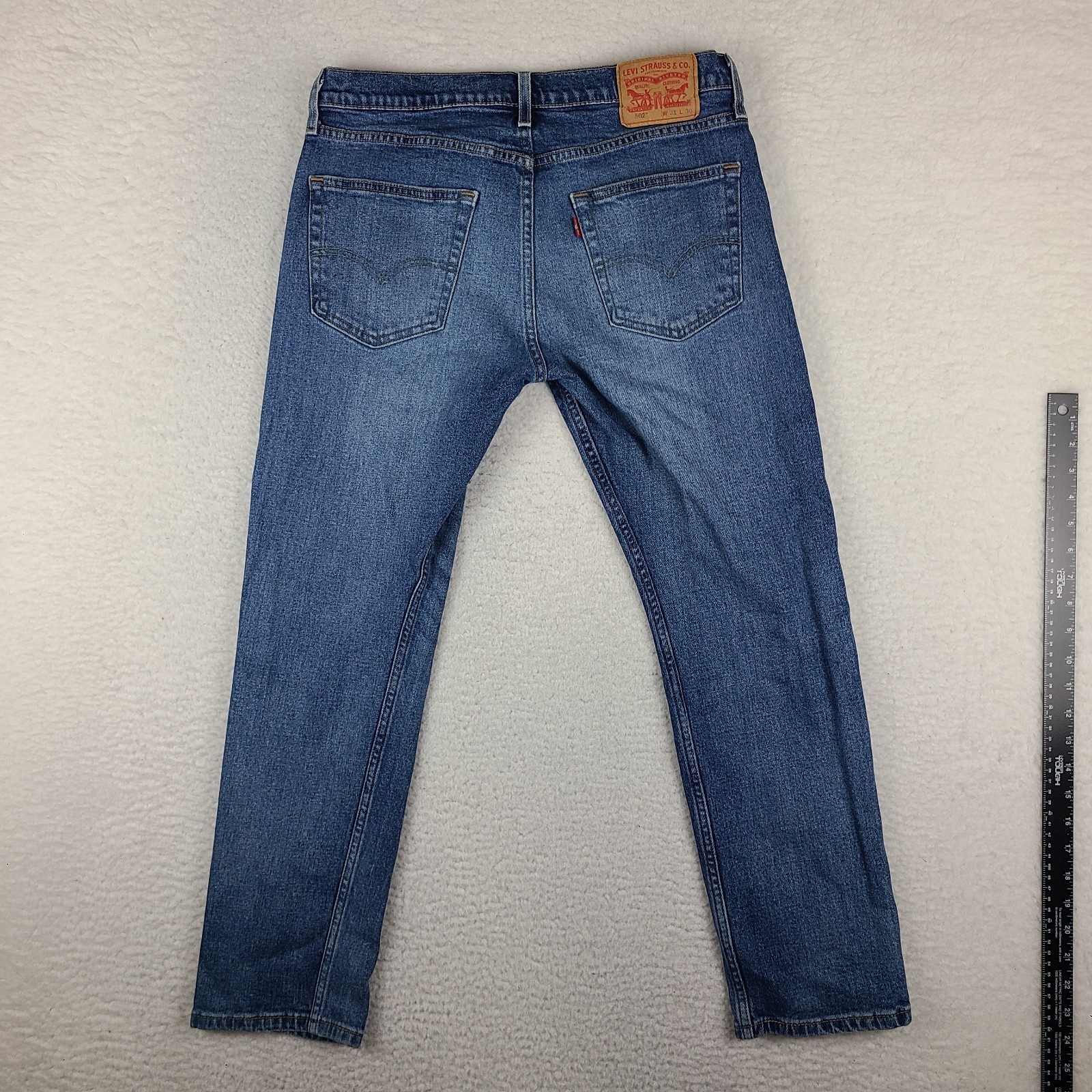 Levi’s 502 Jeans Mens Blue 31×30 Slim Tapered Medium Wash Denim