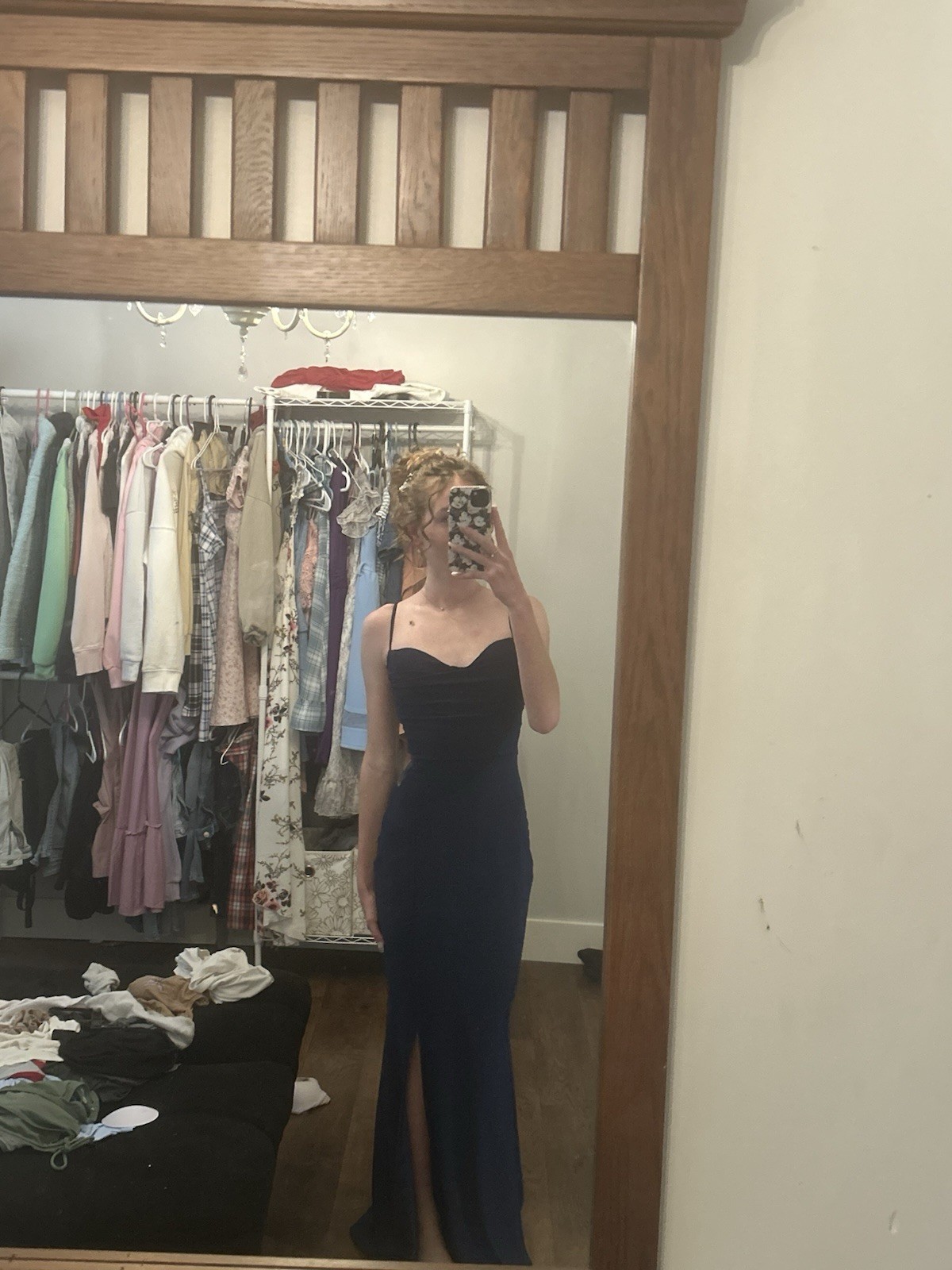 Windsor XS Blue Sweetheart Neck Strappy Solid Long Maxi Dress