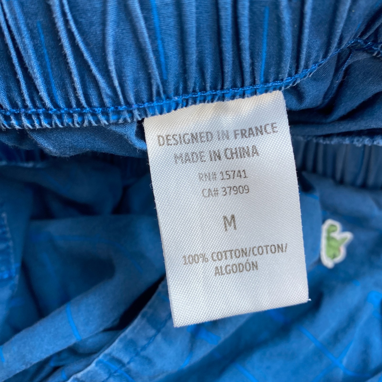 Lacoste Sweatpants Medium Blue Crocodile All Over Print AOP Preppy Sleep Mens