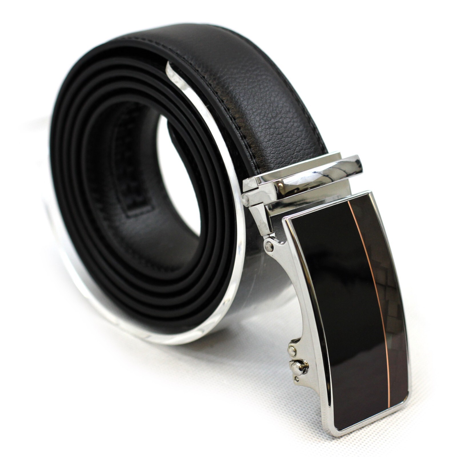 Men’s Automatic Click Lock Buckle Waist Strap Dress Comfort Jean Belt Casual