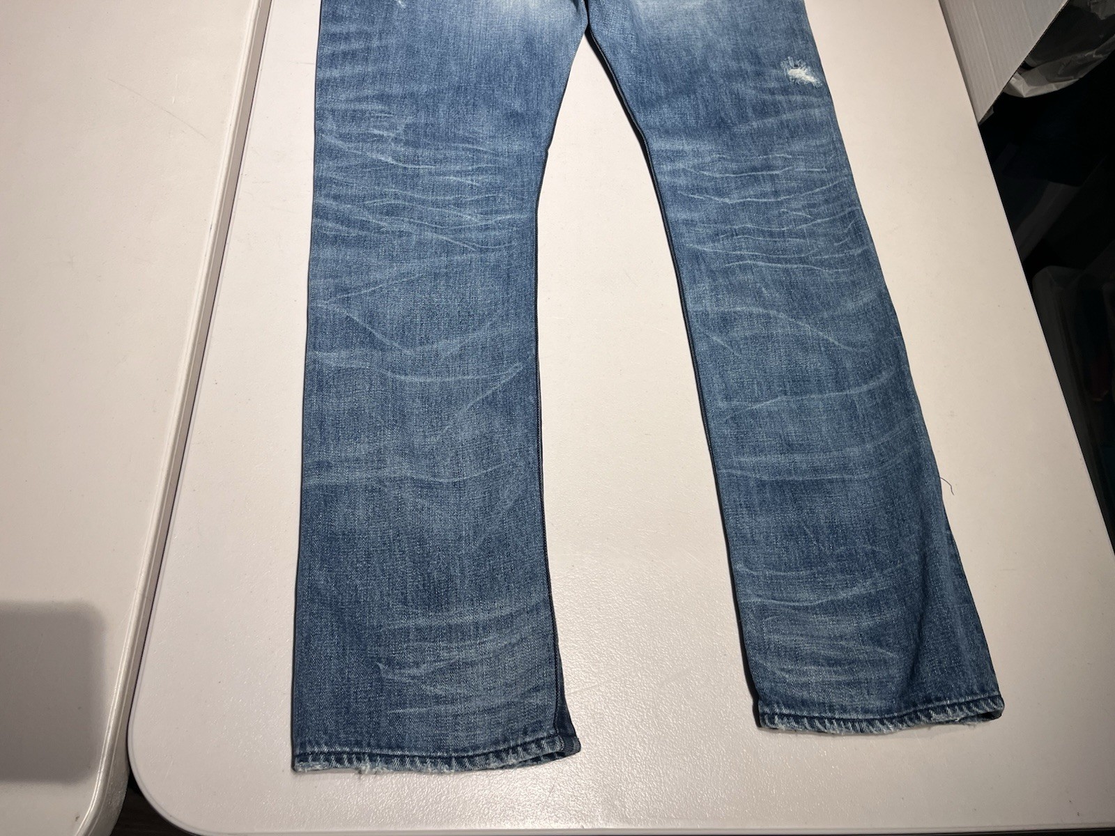 PRPS Jeans Mens 36 Blue Demon Denim Button Fly Straight Distressed VTG Y2K 34×33