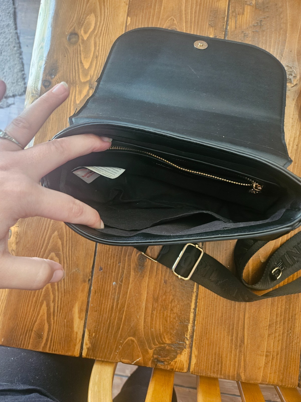 Valentino Black with Gold Studs Crossbody purse