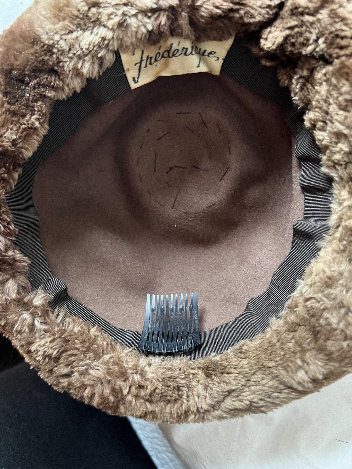 Vintage Round Real Fur and wool Hat , STYLISH, tassel.