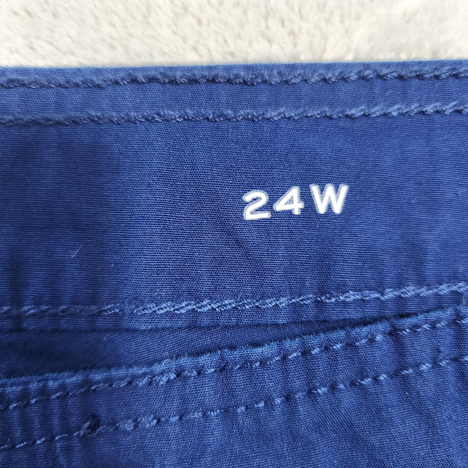 St. John’s Bay Pants Womens 24W Blue Capri Cargo Drawstring Stretch Casual