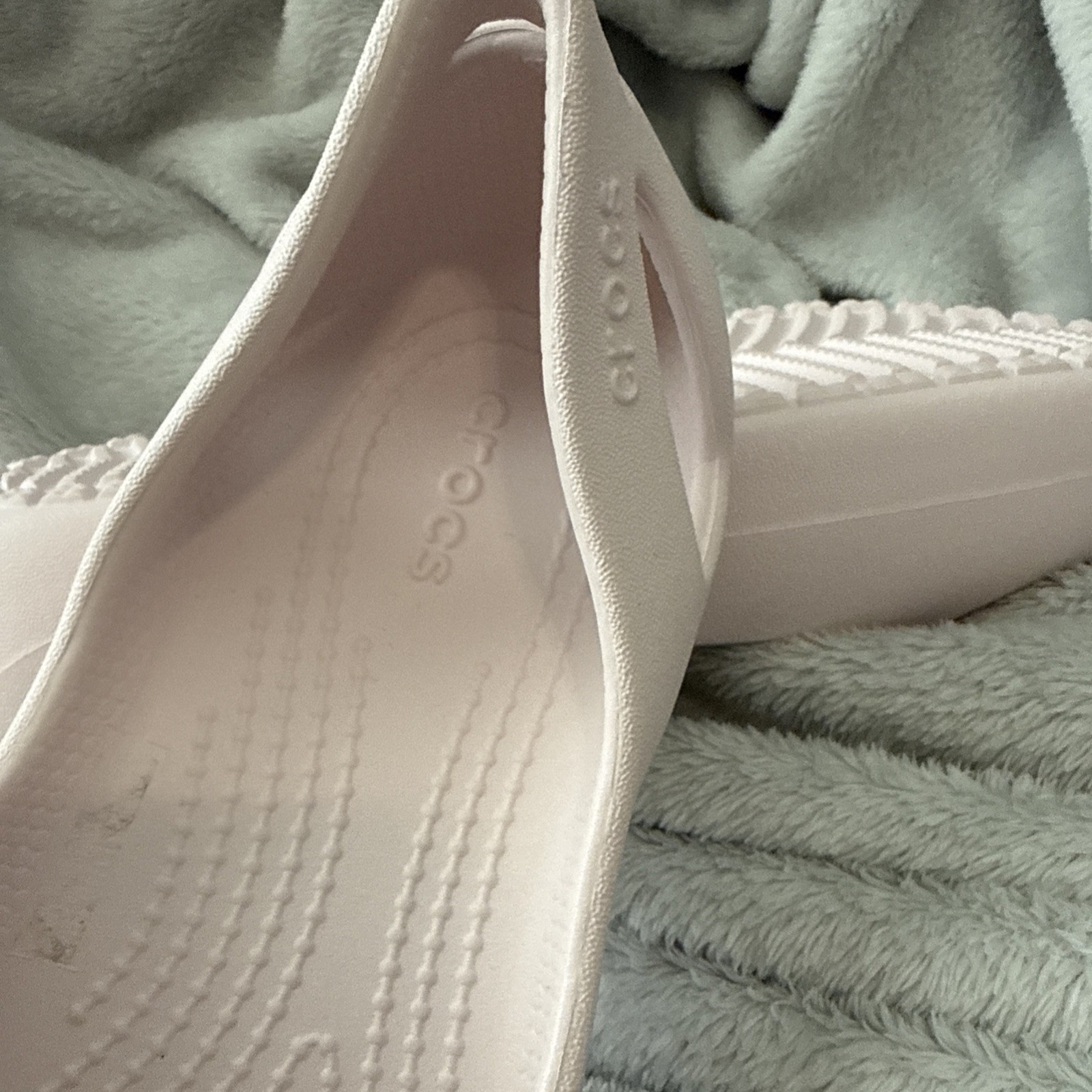 Crocs Kadee Ballet Flat Light Baby Pastel Soft Powder Pink Slip On Comfort 8