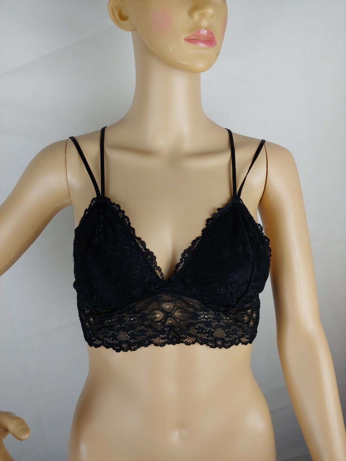 Black Lace Flirtitude Bralette 90% Nylon & 10% Spandex Size L