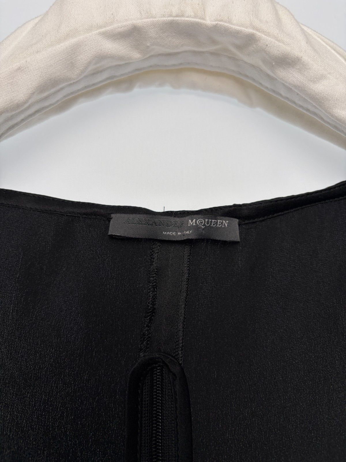 Alexander McQueen 2002 Silk Blouse ‘Supercalifragilistic’ Black, 38