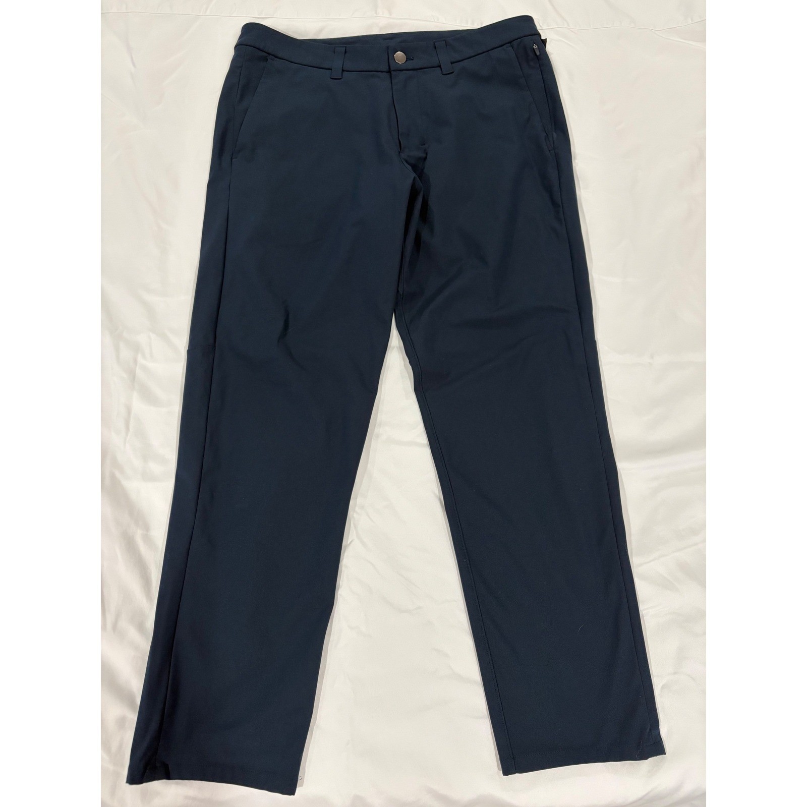 Lululemon Men’s Commission Pant Slim Warpstreme 27.5″ True Navy ABC Tapered 34