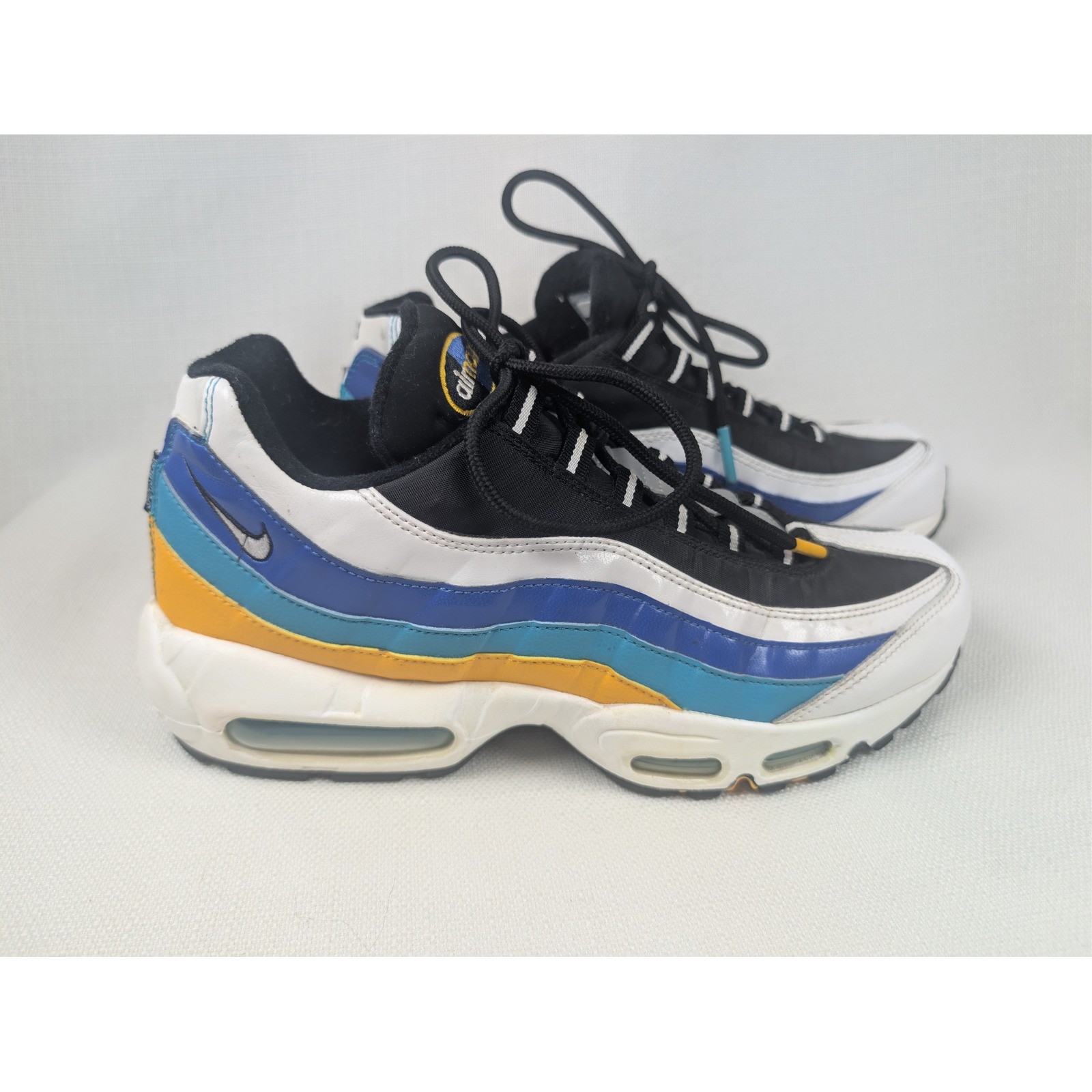 Nike Air Max 95 SE Mens Size 8 Multi Color Blue Yellow AJ2018-123 Retro Sneakers