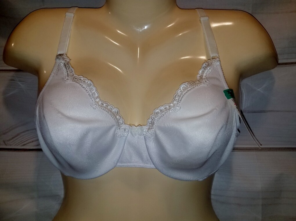 VTG NWT 90s Simply Basic 36B 7903 White Lace Trim underwire unlined Stretch