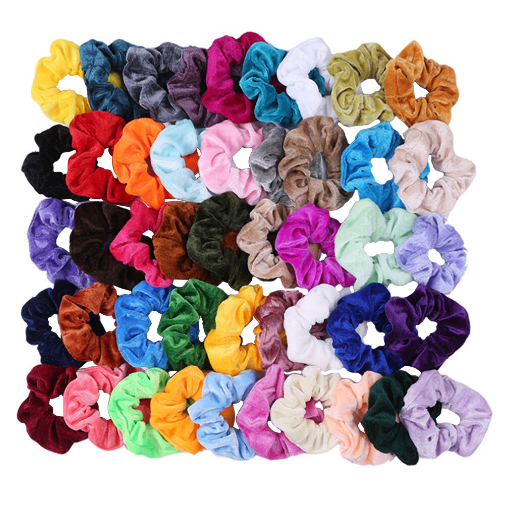 Lot Women Girl Hair Scrunchies Velvet Elastic Hair Bands Scrunchy Rope Ties