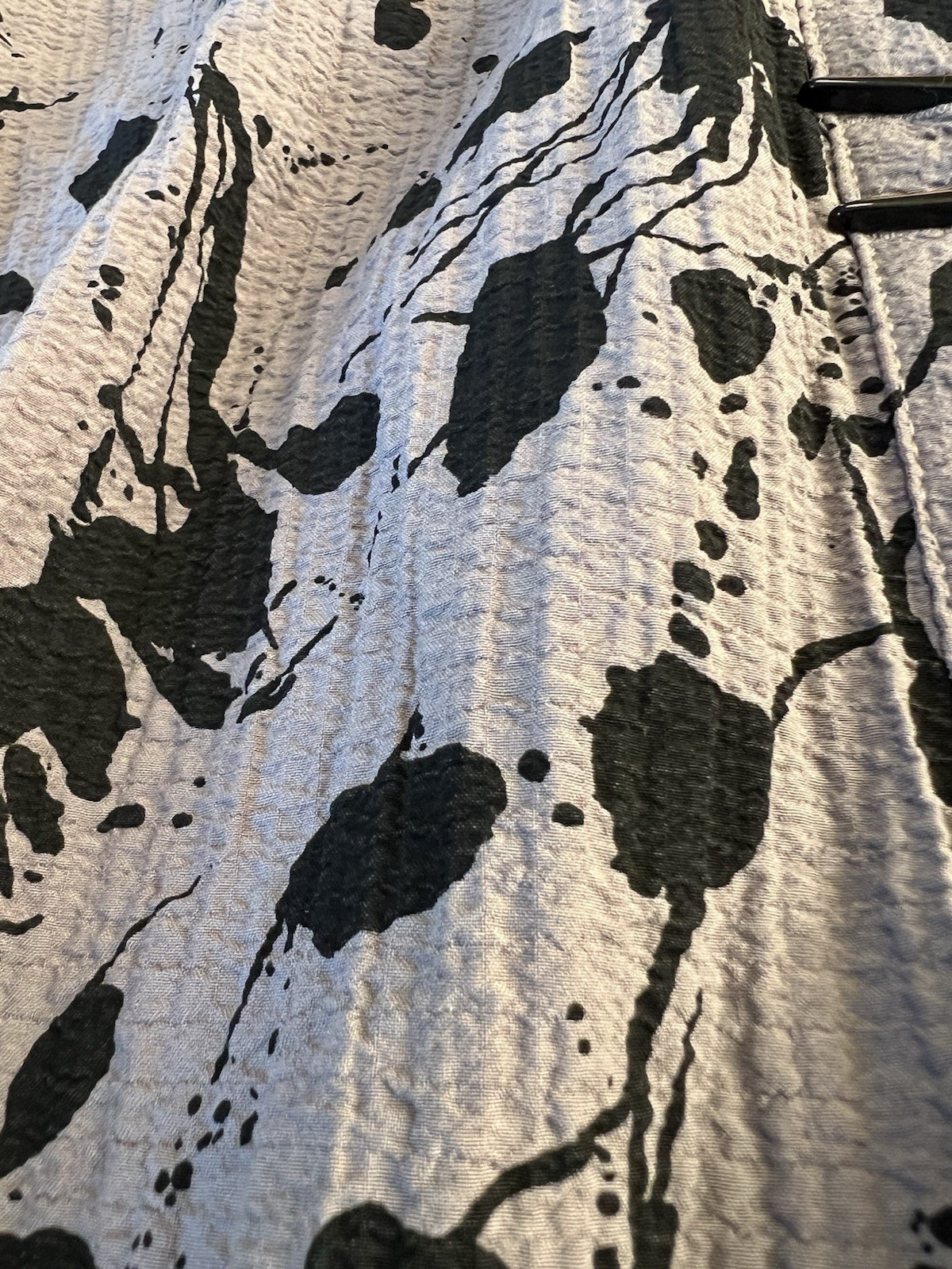 Habitat NWT Floral Blouse Shirt Women’s M Funky Button Up Taupe Black Textured