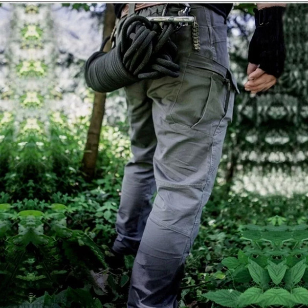 Men Tactical Cargo Pants Soldier Straight-fit Work Combat Trousers Outdoor Pants
