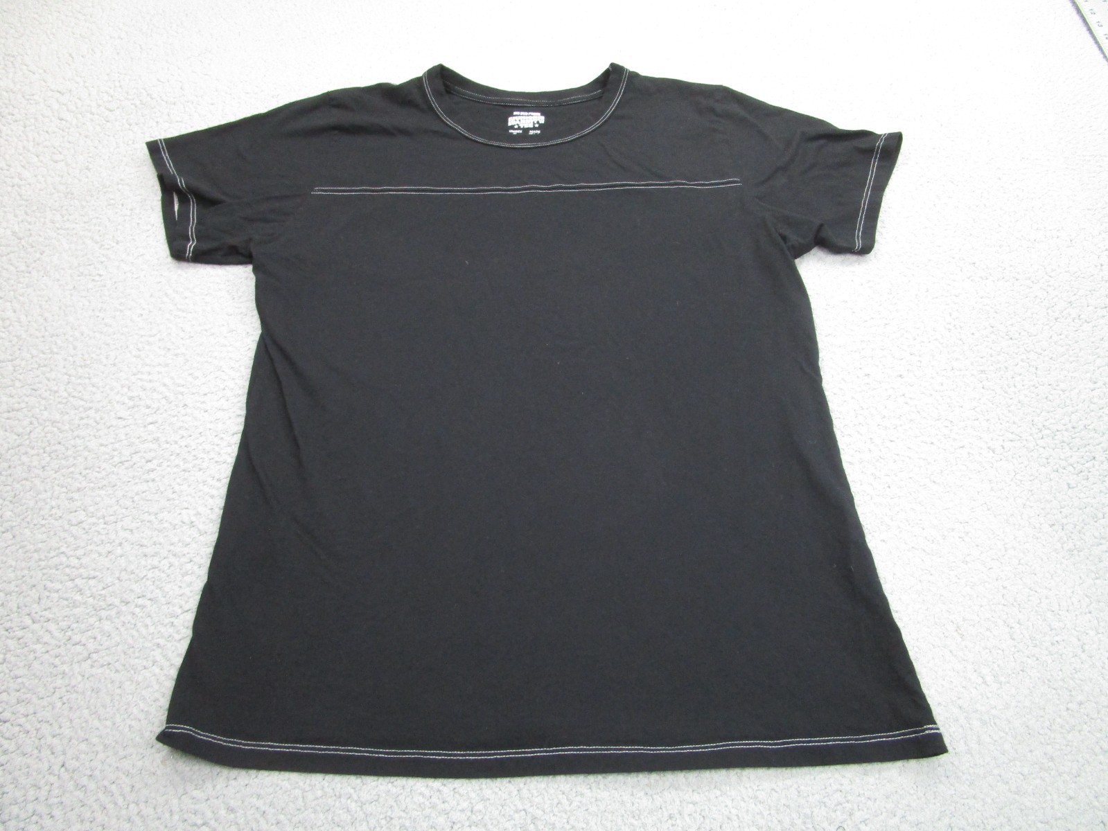 Big Bud Press XL Jr Varsity T-shirt Tee Made LA Black Cotton Basic Retro 90s 80s