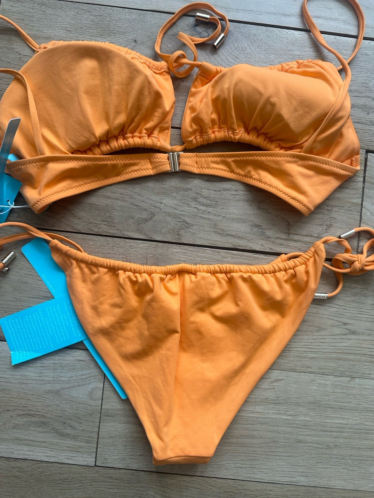 Melissa Odabash Egypt Orange Tie Side Bikini Set Size 42 UK 14 NEW BNWT