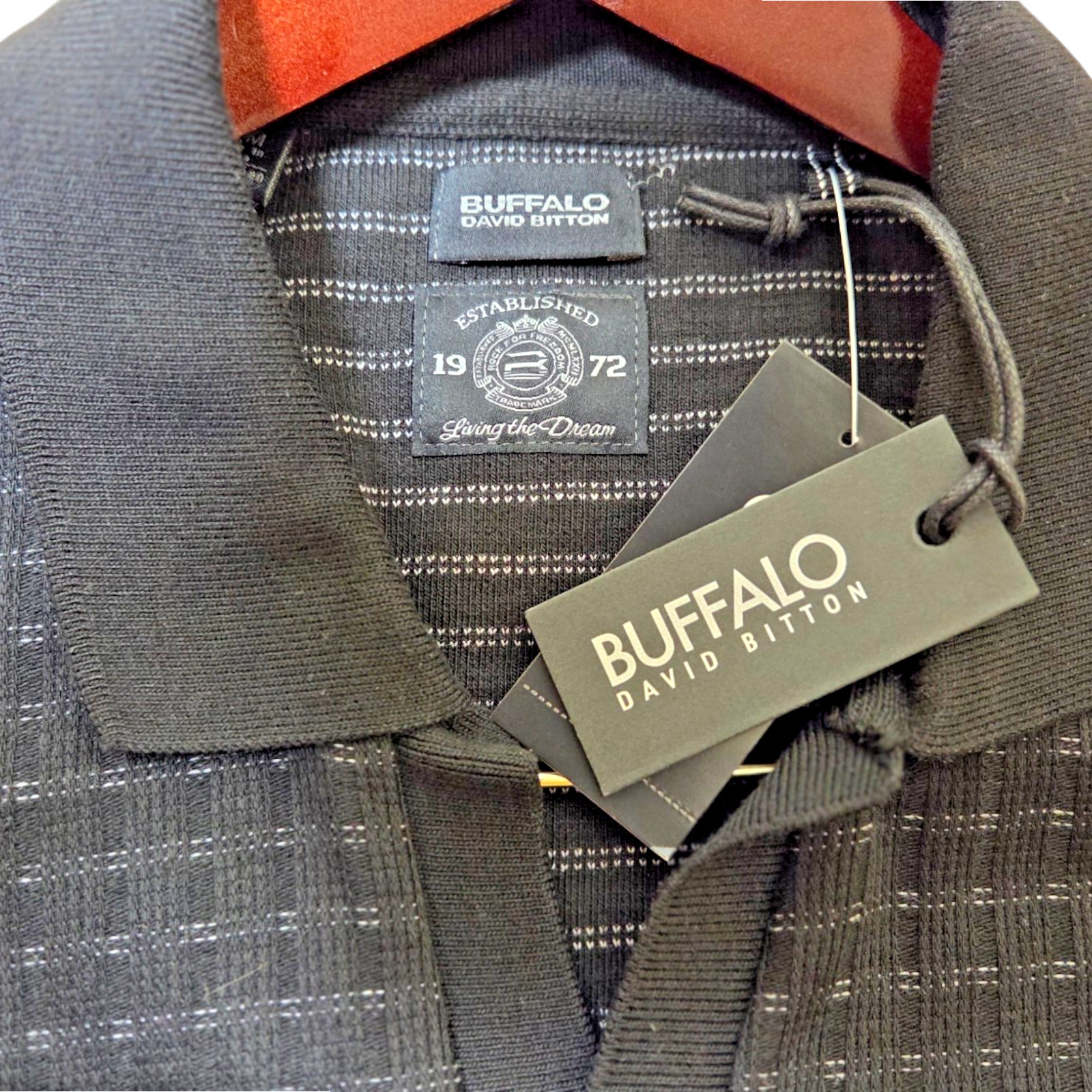 Buffalo David Bitton Polo Shirt Mens Size M Blue Short Sleeve Collared Polyester