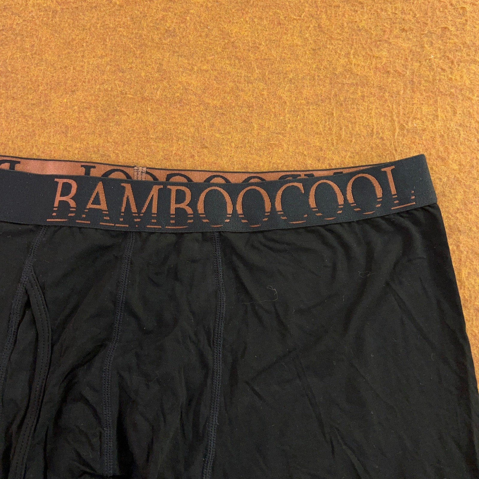 BAMBOO COOL Mens Large Black Viscose Bamboo Spandex Boxer Brief Underwear New