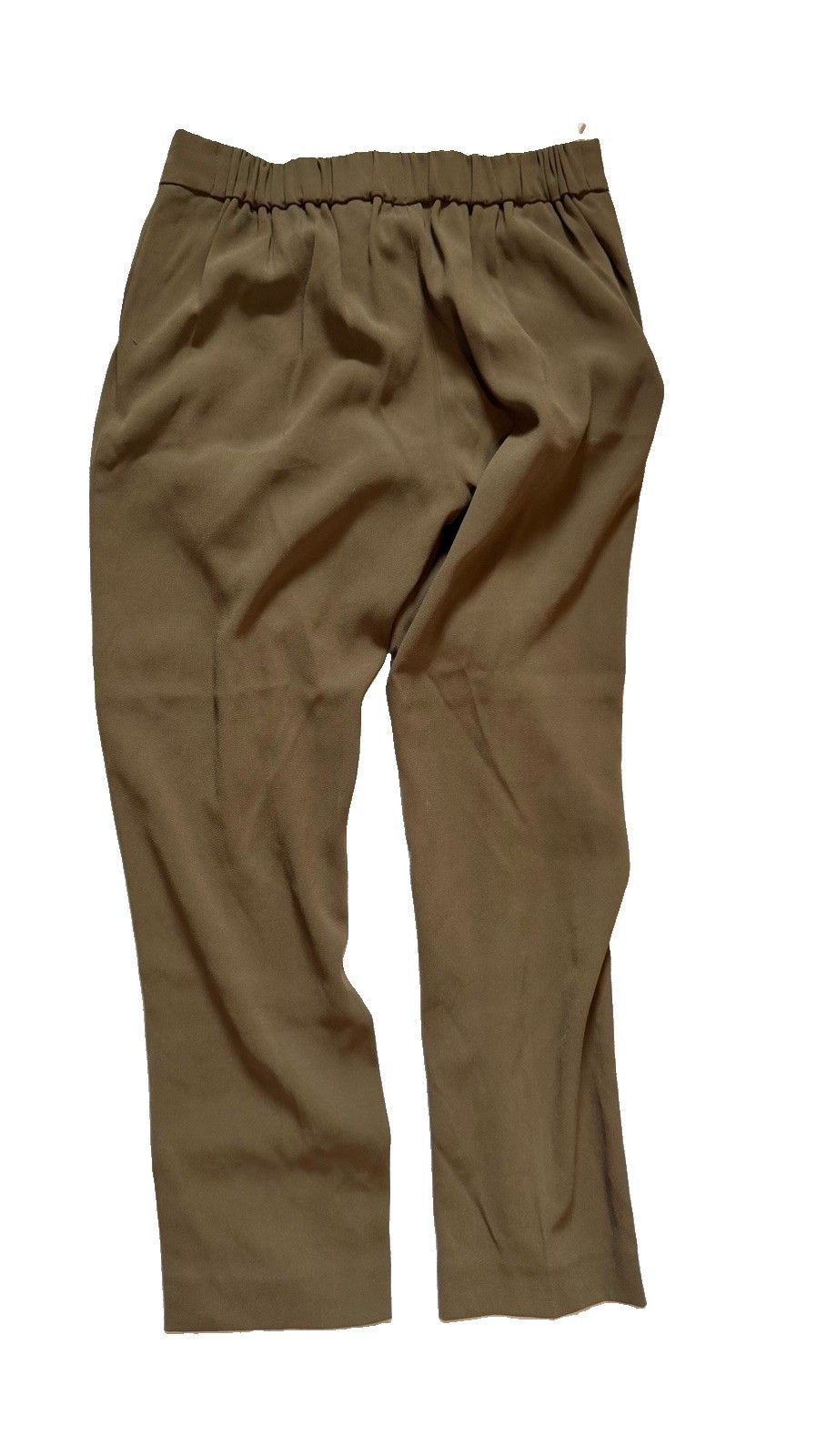 Aritzia Babaton Cohen Pleated Ankle Pants Dark Olive Green Crepe Size 4