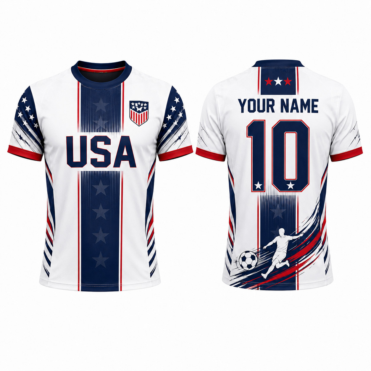 Personalized USA Soccer Jersey Custom Name Number Football Fan Shirt Gift