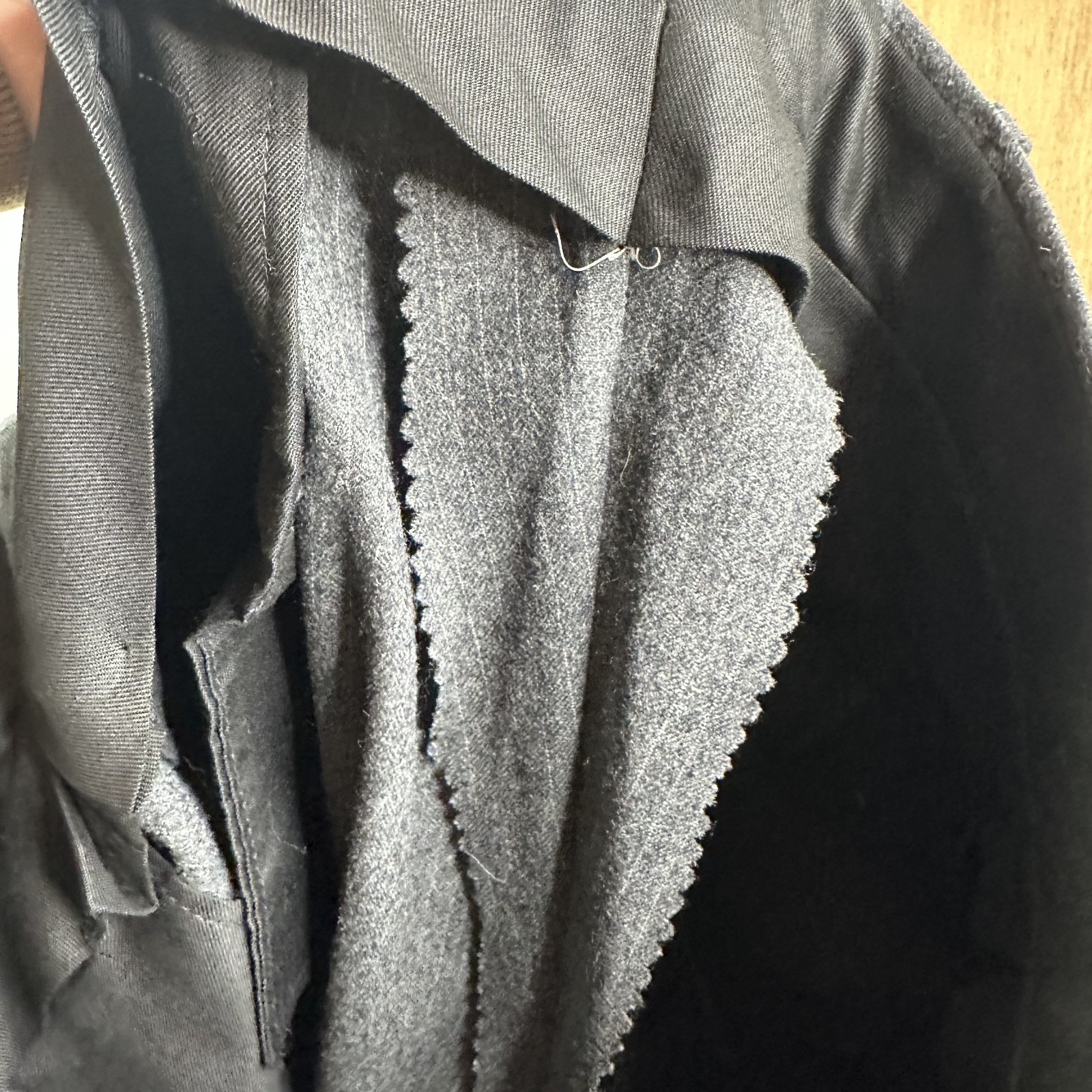 VTG Hickey Freeman Suit Mens 42L Gray Pinstripe 3/2 Roll Pants 36×34 flannel
