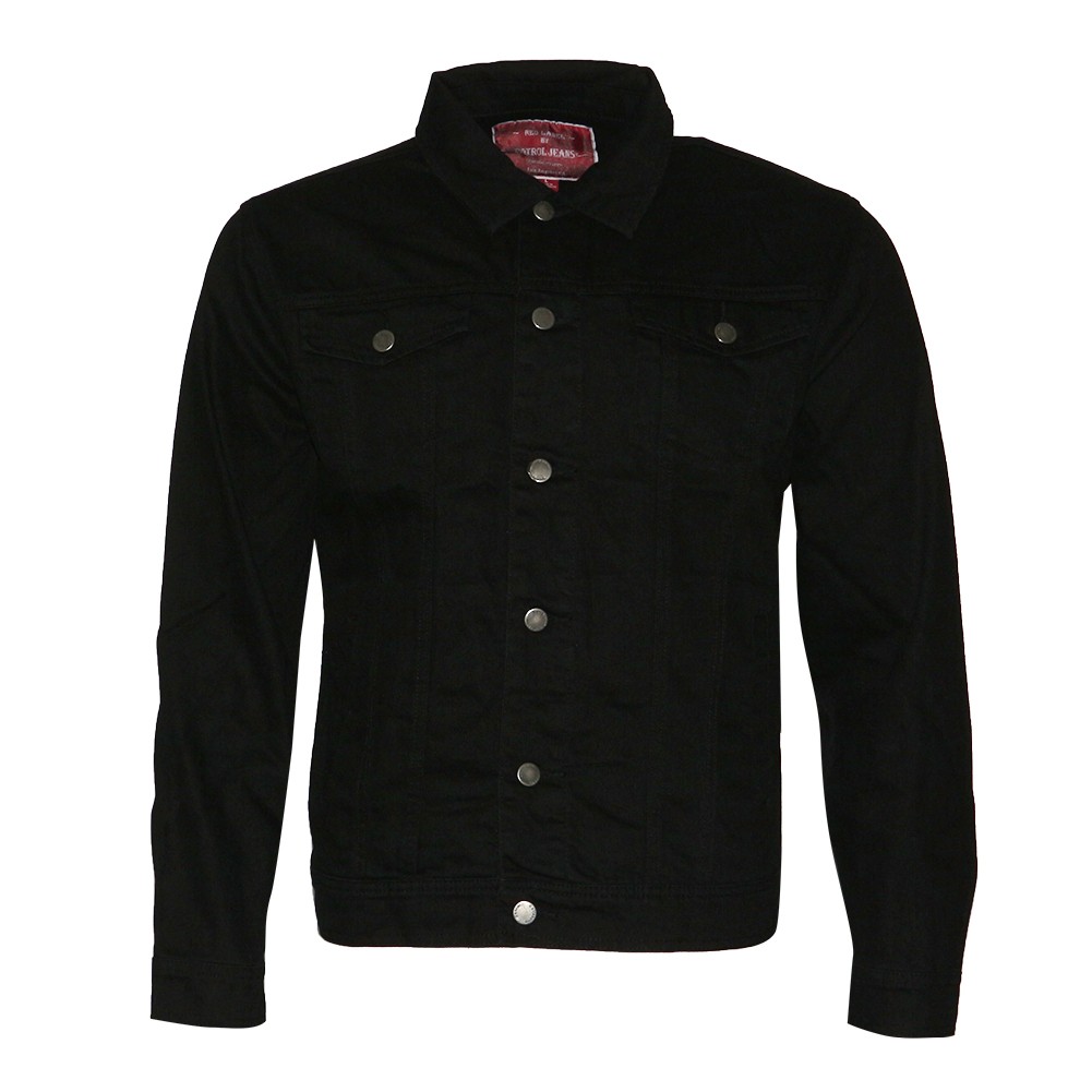 Mens Denim Jean Jacket Faded Premium Cotton Button Up Slim Fit Red Label