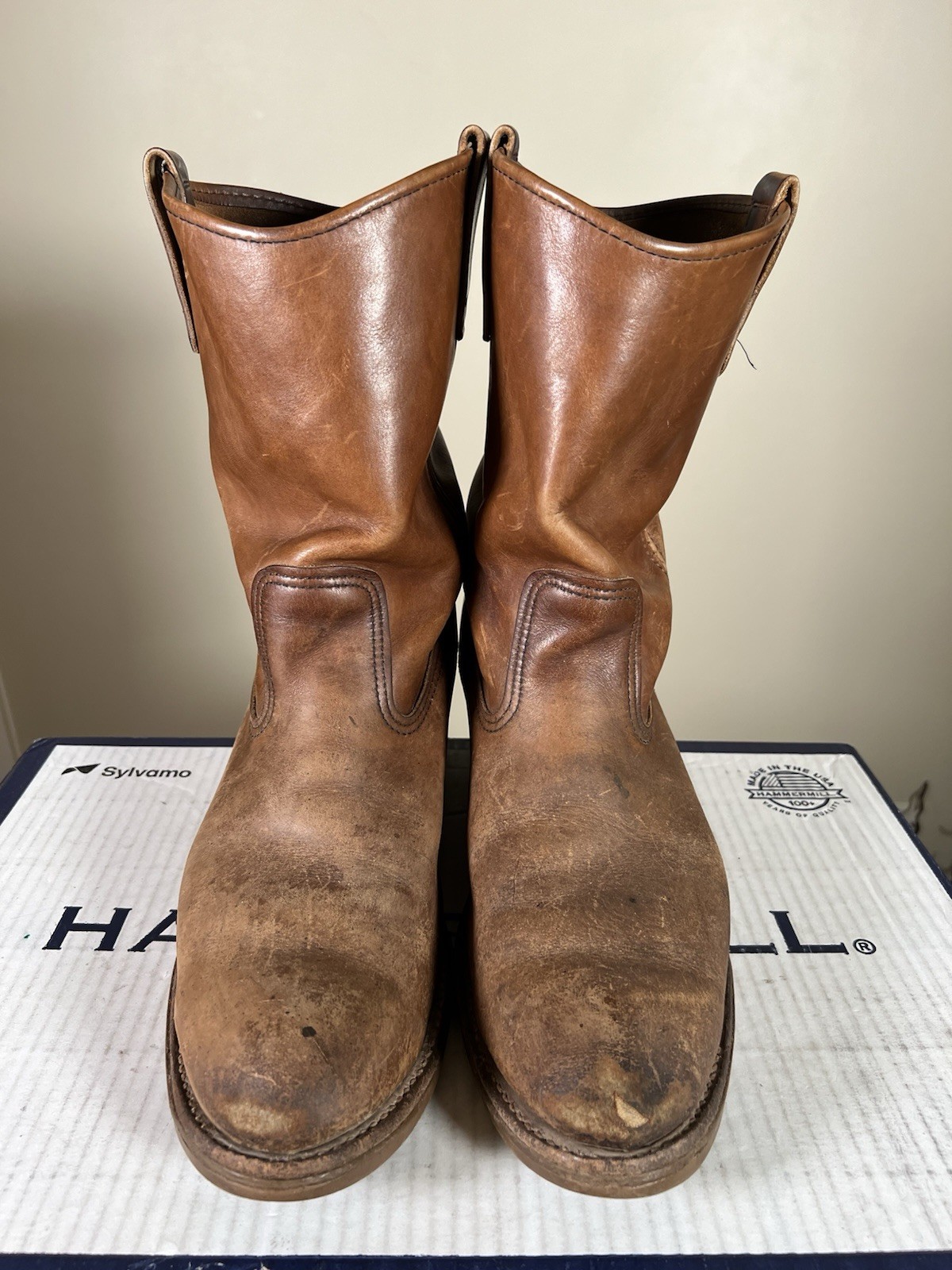 Red Wing #488 Vintage Pecos Style Brown Leather Cowboy Western Boots Sz 13 AAA