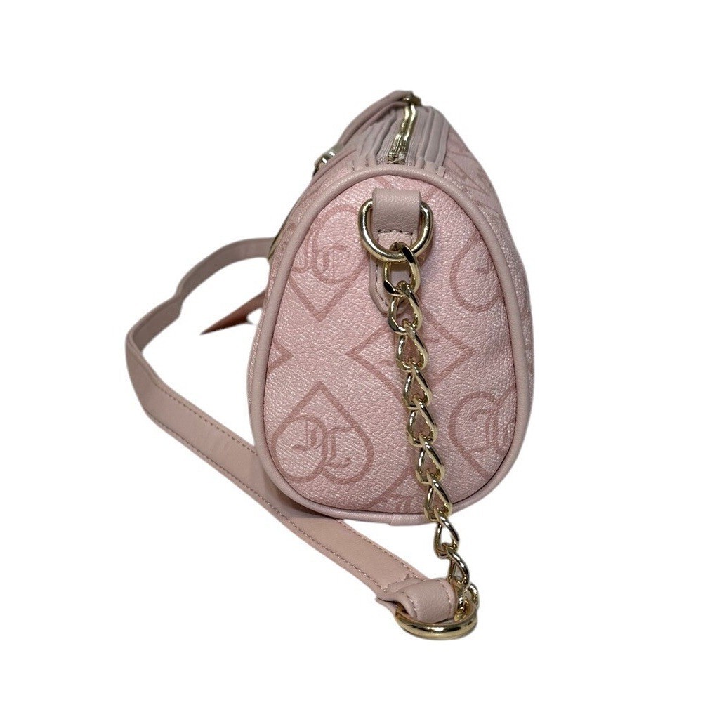Juicy Couture Precious Moments Roll Bag Pink Clay Monogram Heart Crossbody NEW