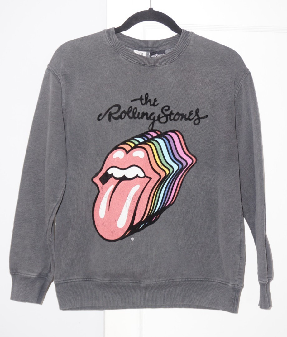 The Rolling Stones Zara Kids Size 13-14 (cm 164) Crew Neck Sweatshirt Gray