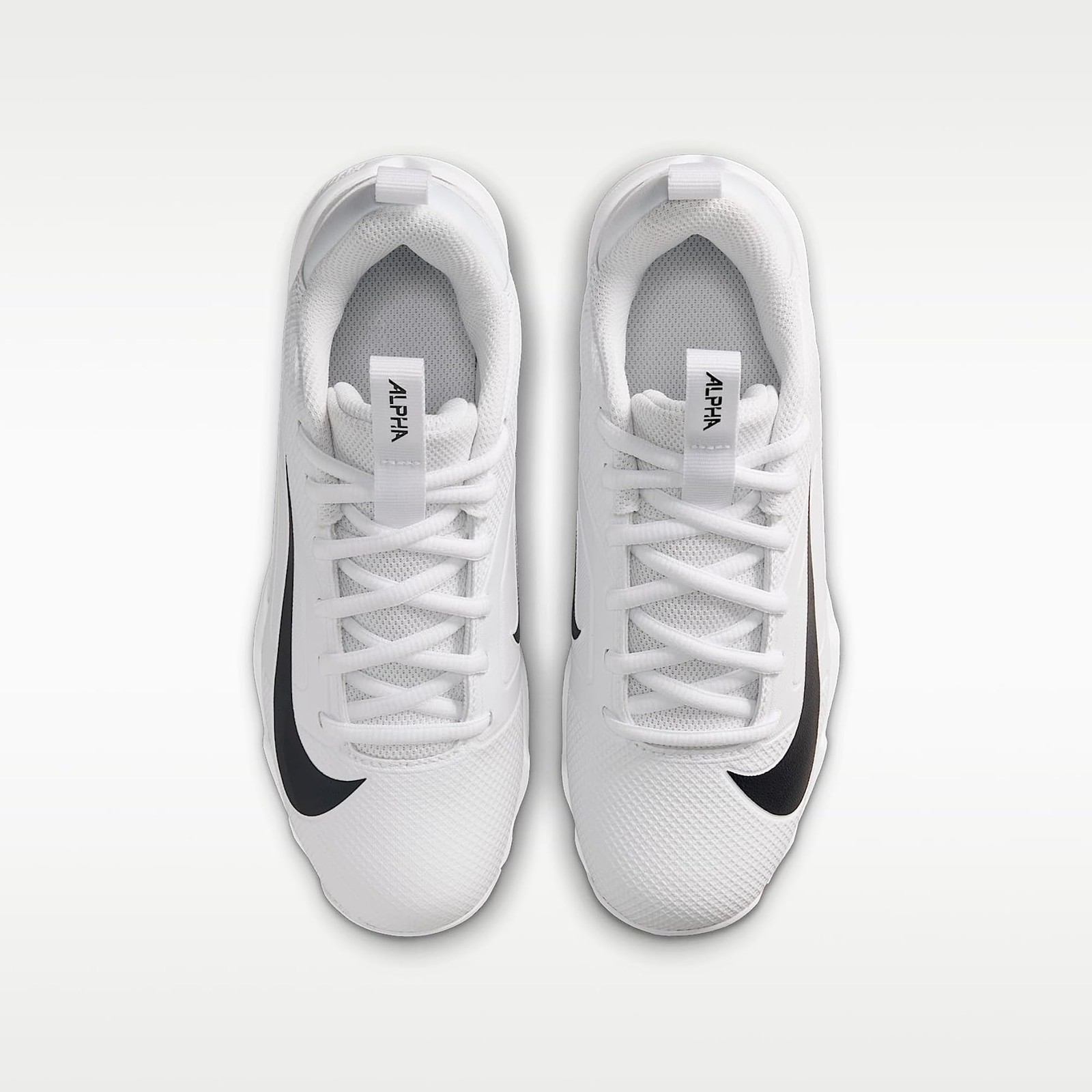 Nike Alpha Menace 4 Shark Big Kids’ Football Cleats – White/Black – 3.5