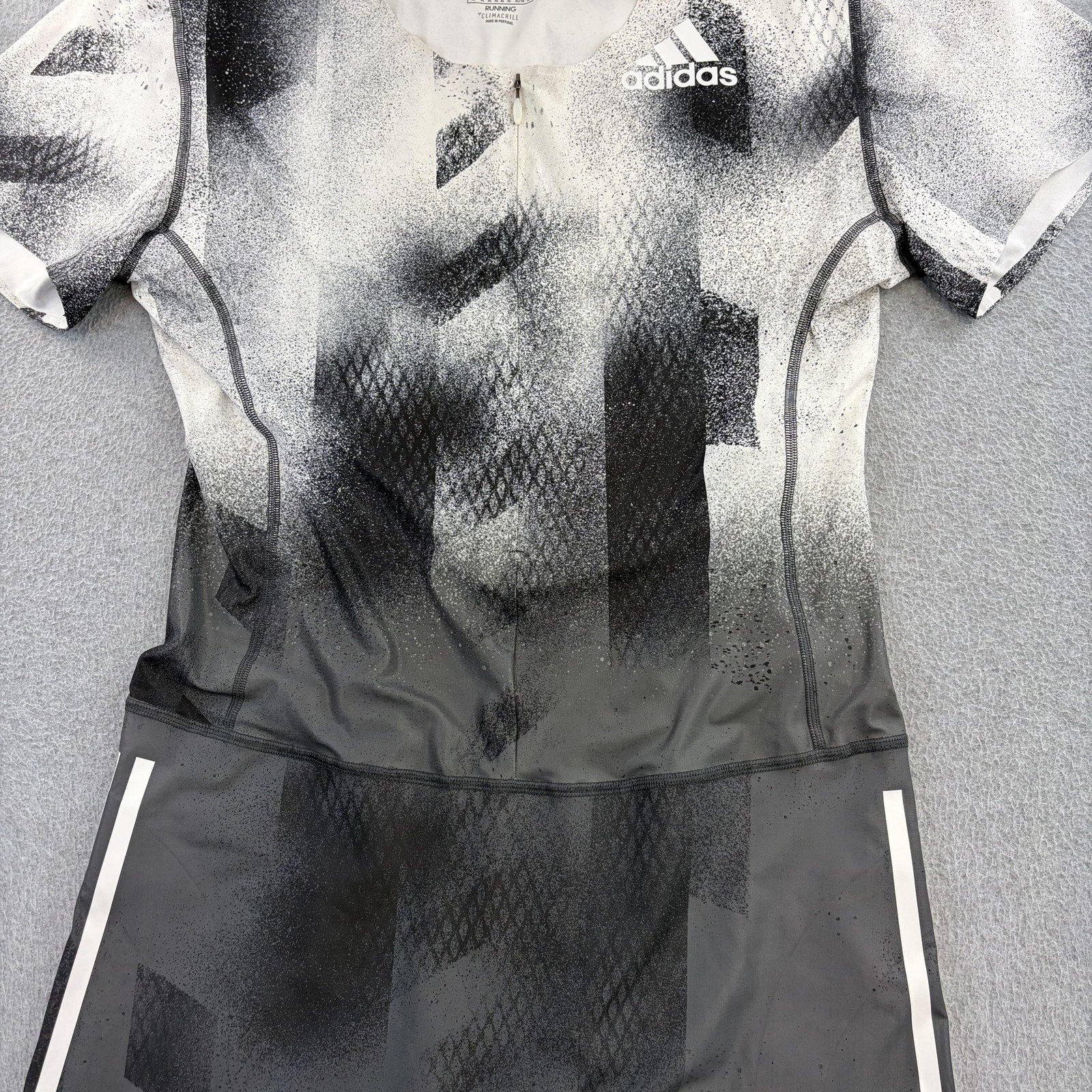 Adidas Running Tracksuit Mens XL Gray Climachill One Piece Short Sleeve Athletic