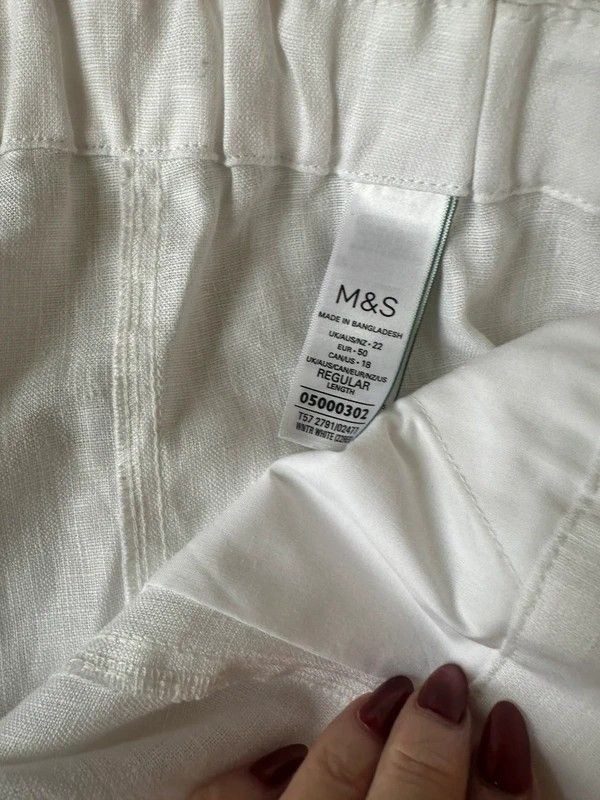 22 marks and Spencer new wide leg crop linen trousers cargo pockets