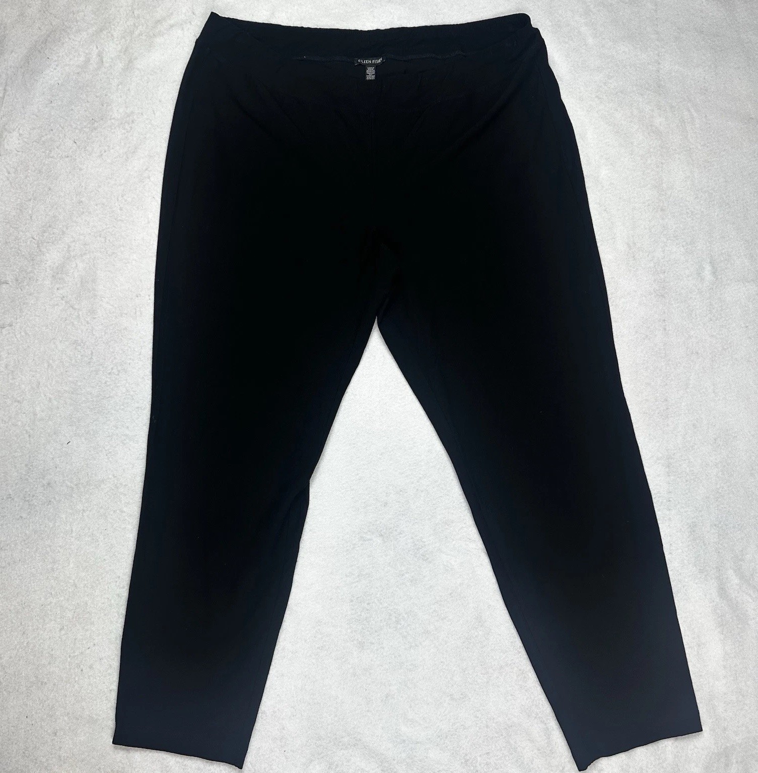 Eileen Fisher Womens XL Black Stretch Pull On Ankle Pants Travel Career