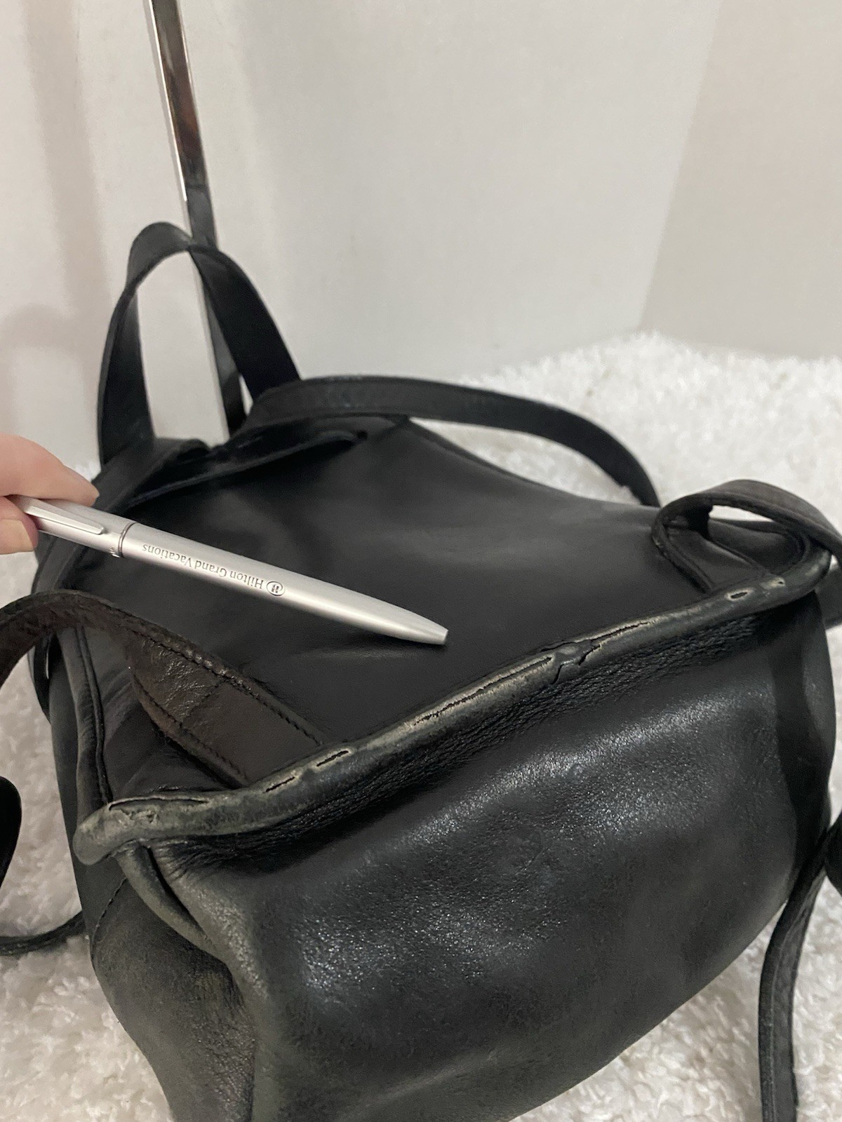 Coach Vintage Leather Daypack Backpack 9960 Black Small Costa Rica READ FLAWS