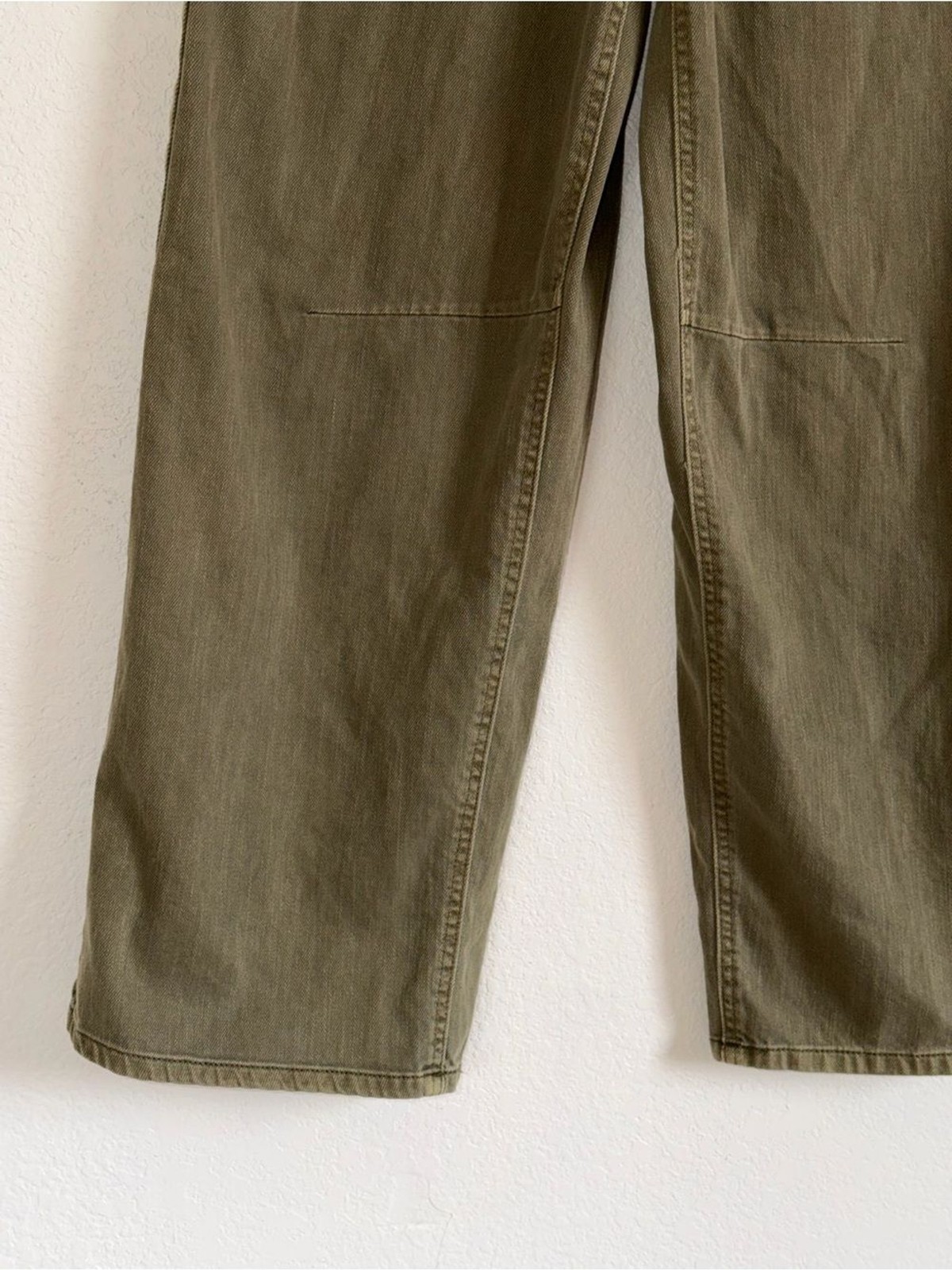 RSQ Olive Green Wide-Leg Utility Jeans