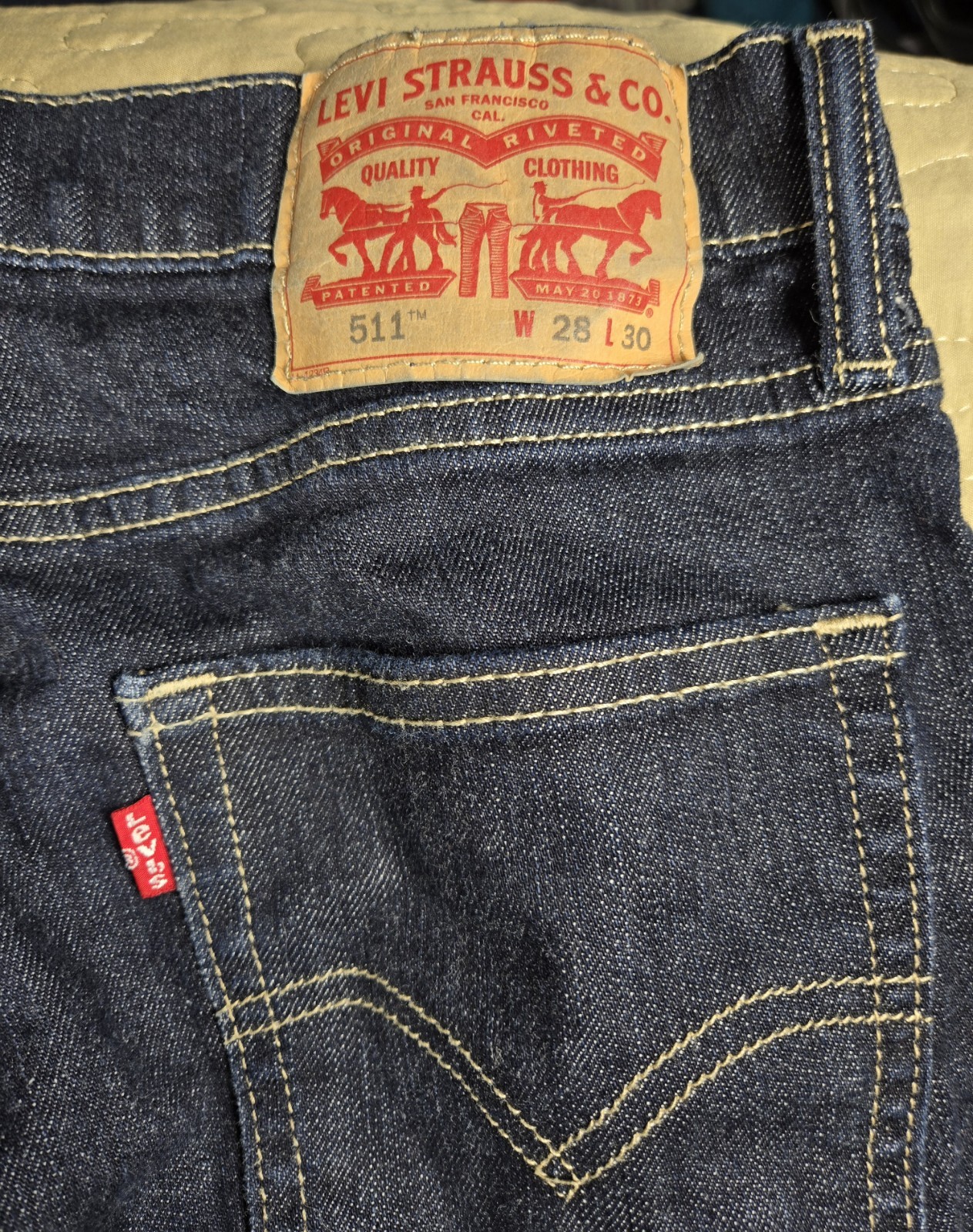 Levi Strauss & Co. 511 Series Men’s Slim Fit Dark Wash Blue Denim Jeans