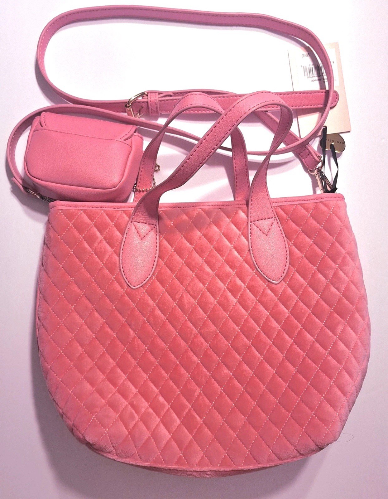 NWT Juicy Couture Tied With A Bow Mini Tote Pink Lemonade Rare HTF NEW PURSE