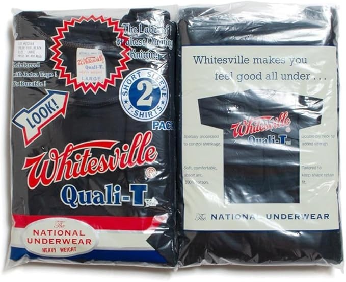 WHITESVILLE 2 PACK T-SHIRT Black WV73544 Made in Japan