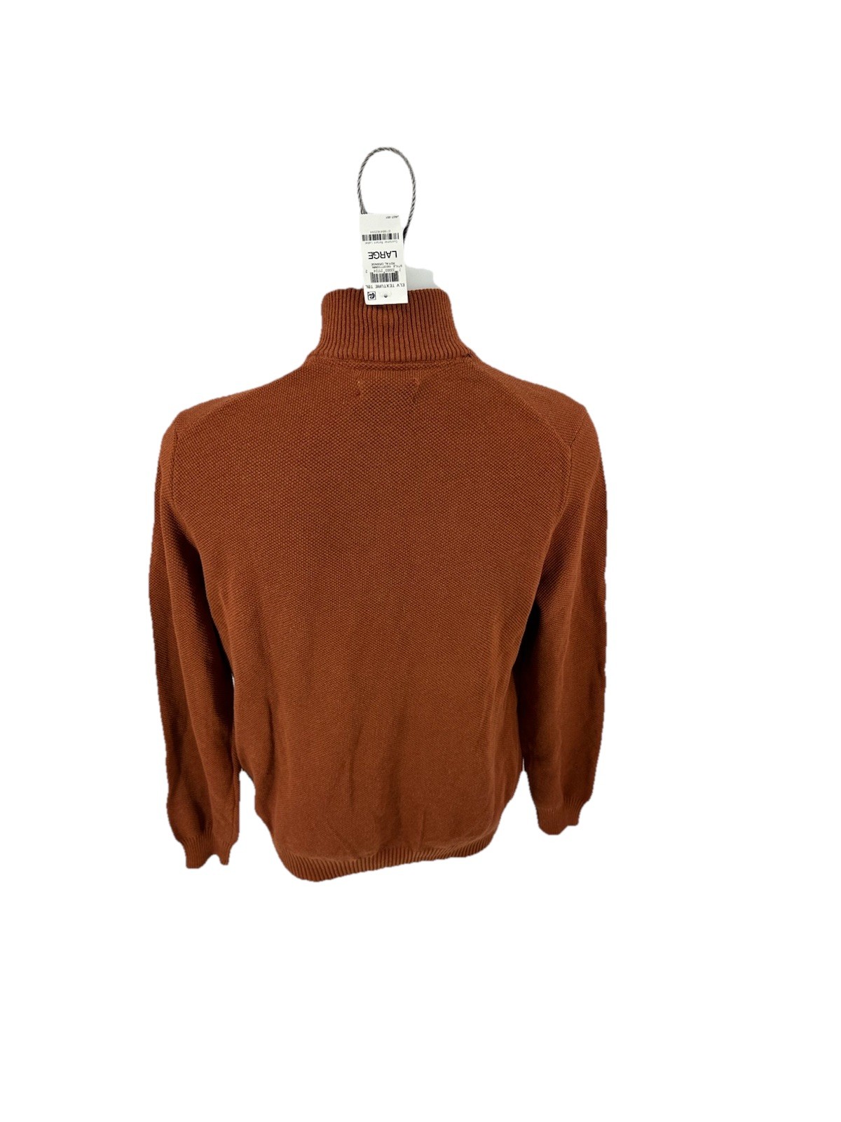 NEW Club Room Large Men 1/4 Zip Pullover Sweater In Royal Orange 11-4k