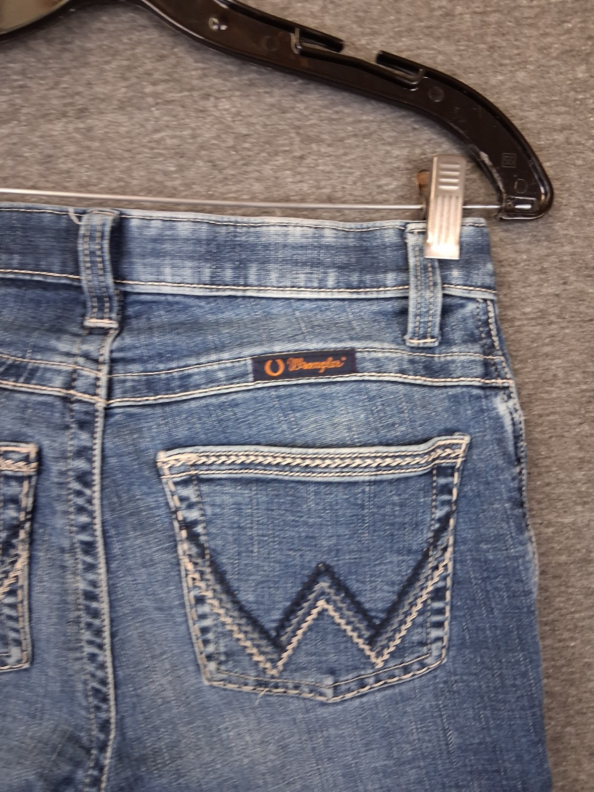 Wrangler Womens Jeans 7×34 Blue Denim Willow Ultimate Riding Whisker Western