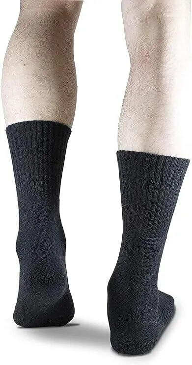 5-100 Dozens Wholesale Lots Mens Solid Black Sports Cotton crew socks 9-11 10-13