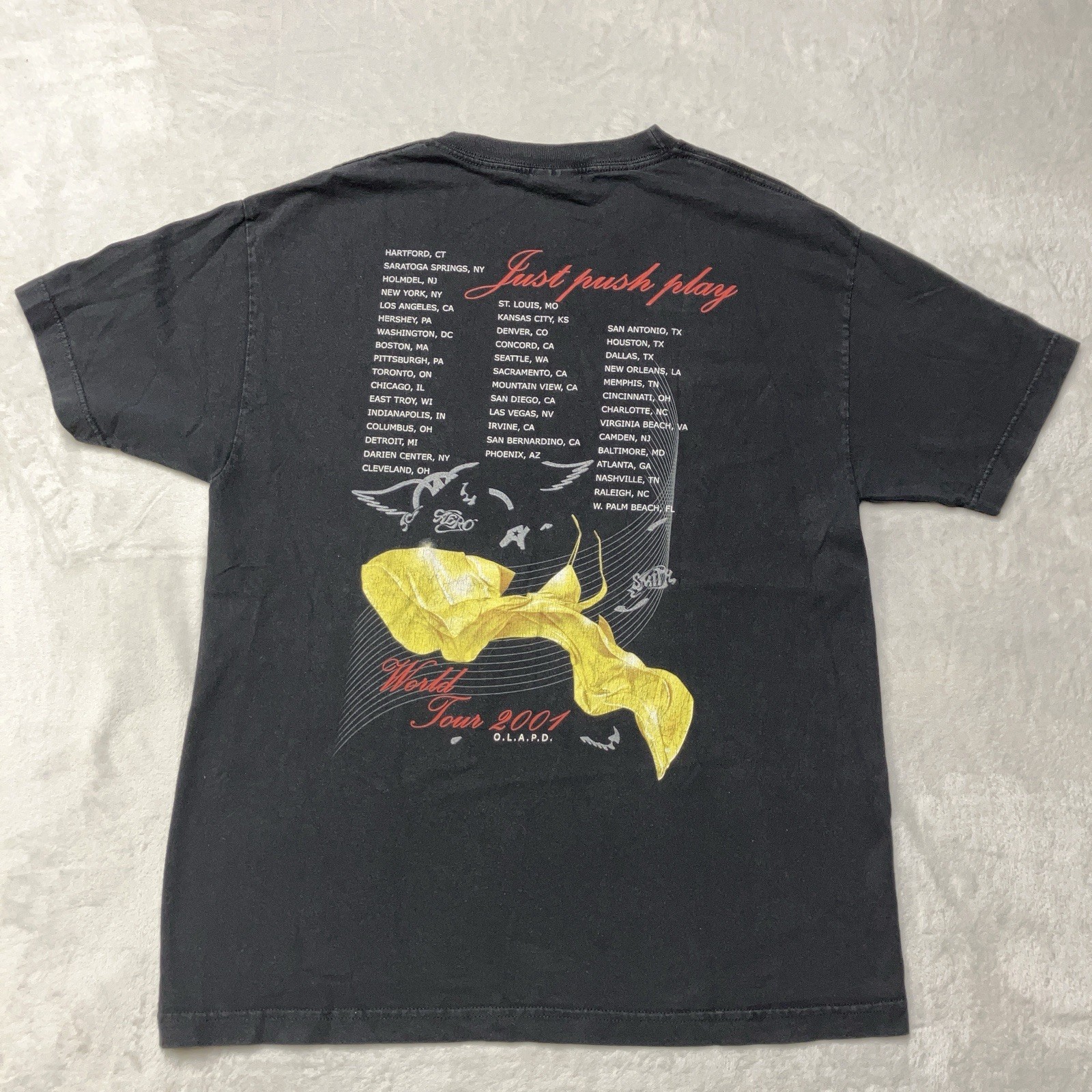 Vintage Aerosmith Just Push Play 2001 World Tour Hajime Sorayama Shirt Large