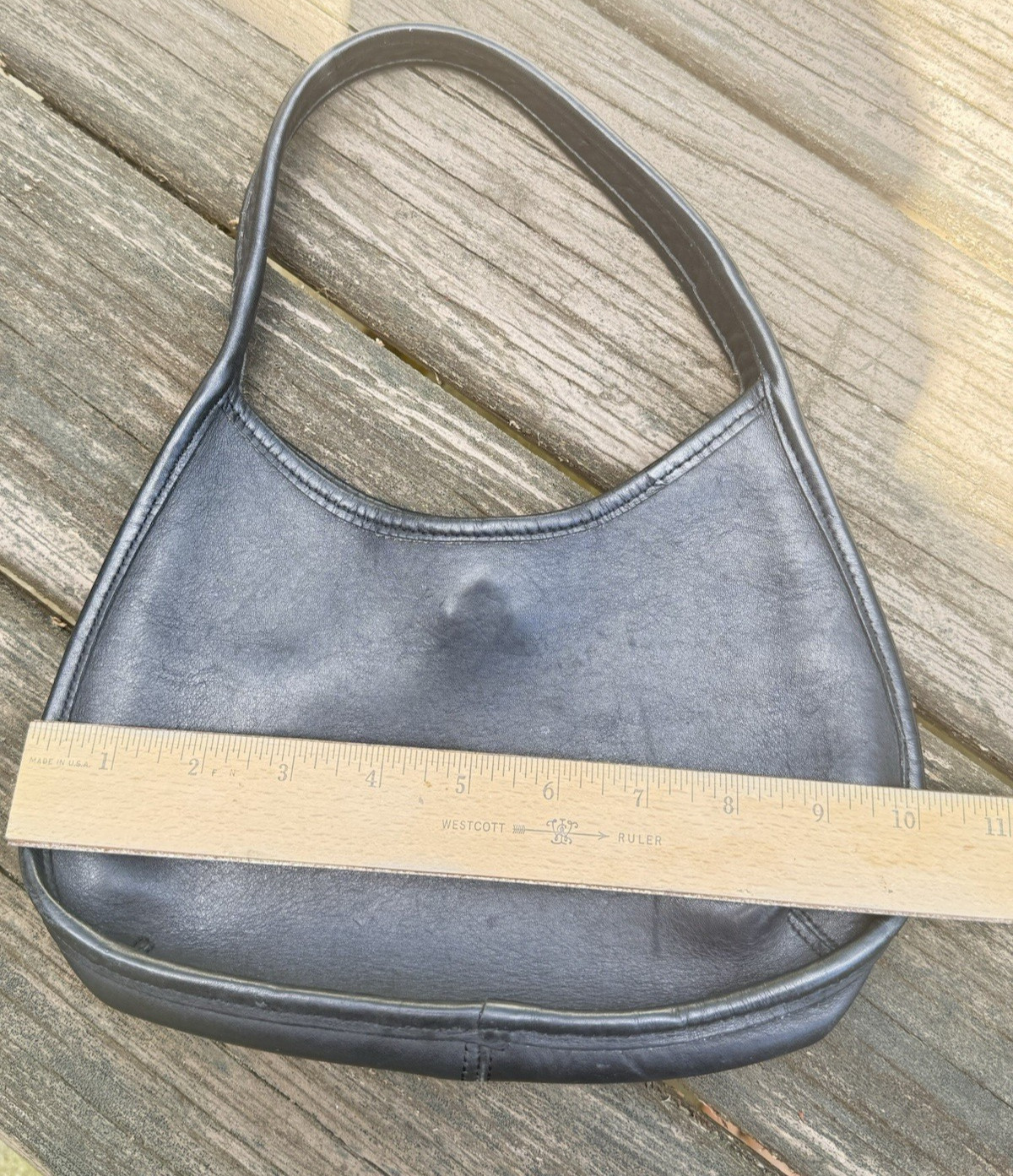 Coach 9027 Mini Small Ergo Black Leather Shoulder Bag 1990s Vintage Y2K Creed
