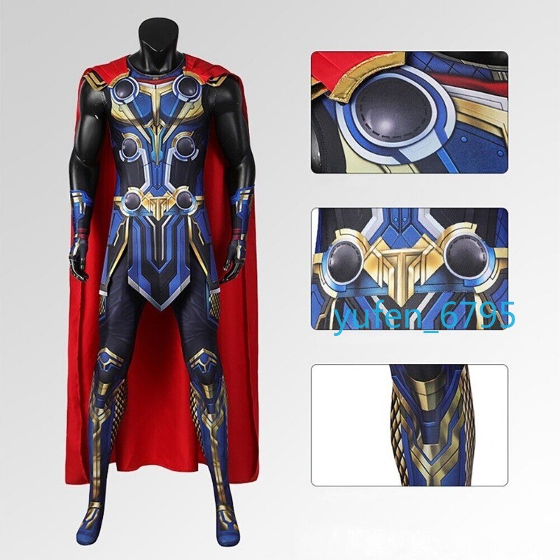 Love and Thunder Thor Adult Cosplay Jumpsuit with Cloak Halloween Costume Suit