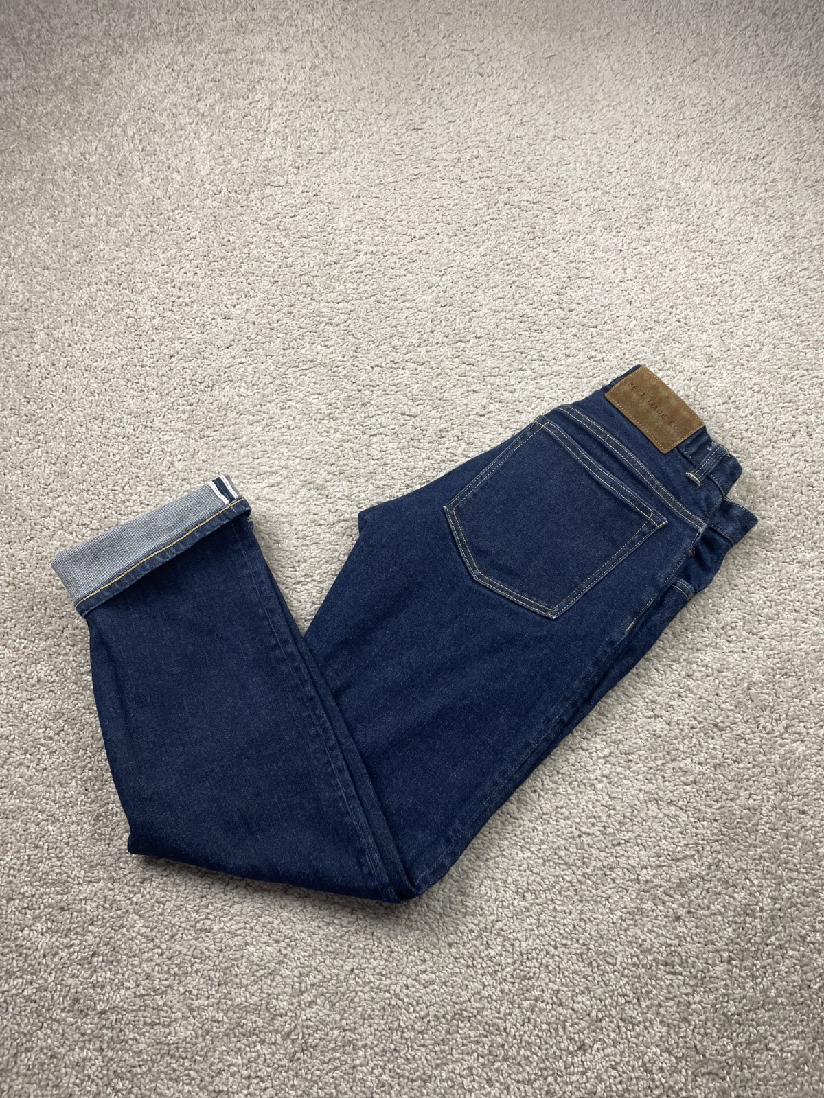 Best Made Co Selvage Jeans Mens 31×30 Fits 30×30 Dark Straight Leg Denim