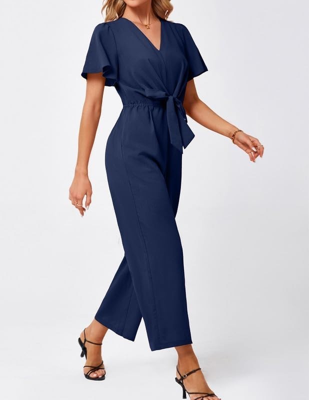Womens Jumpsuits Wide Leg Jumpsuits Casual Dressy One Piece Outfits V Neck