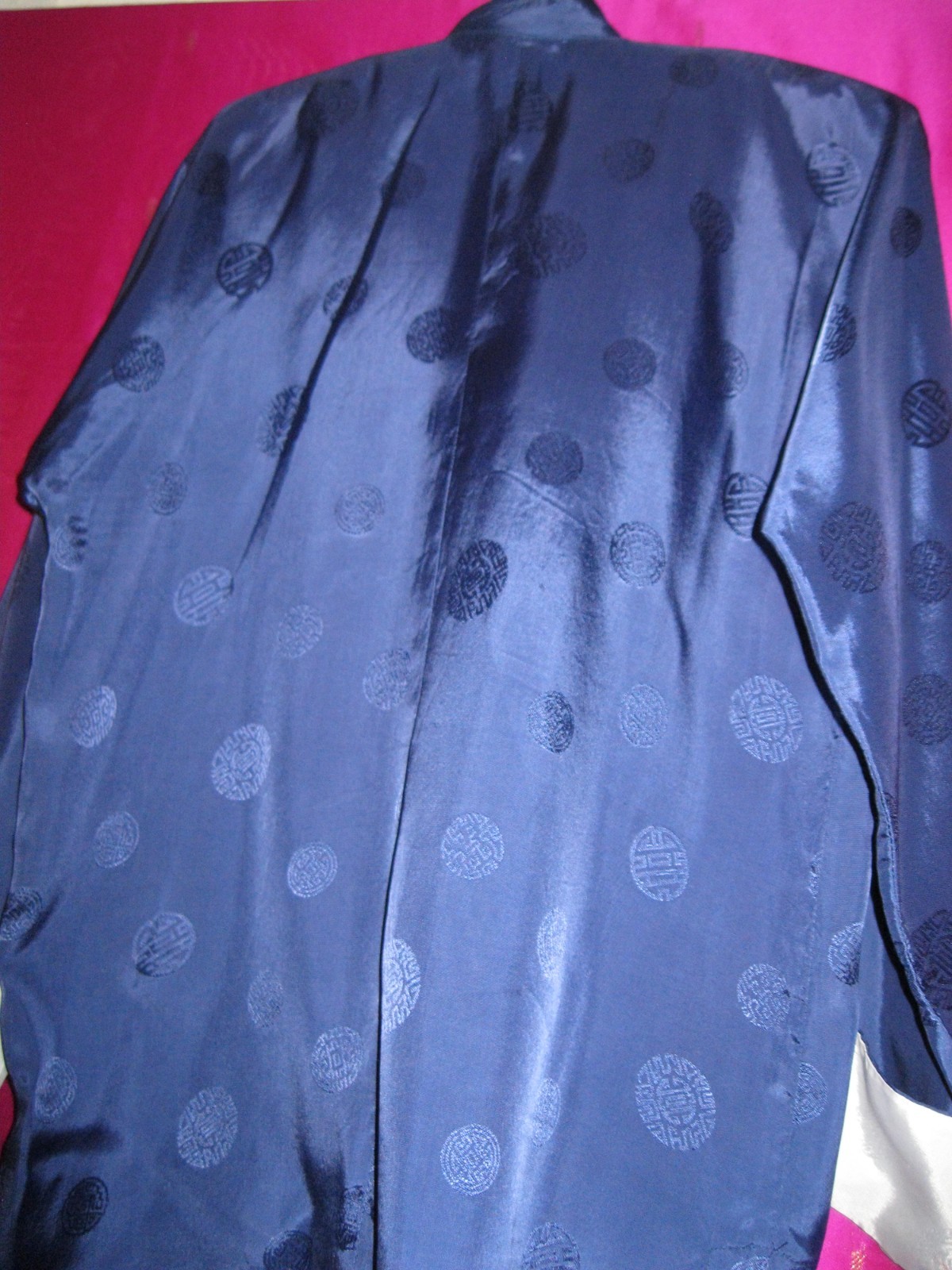 CHINA, 2 PC. NAVY BLUE COLORED ASIAN STYLE TOP & SLACKS, NEW, SZ S/M.